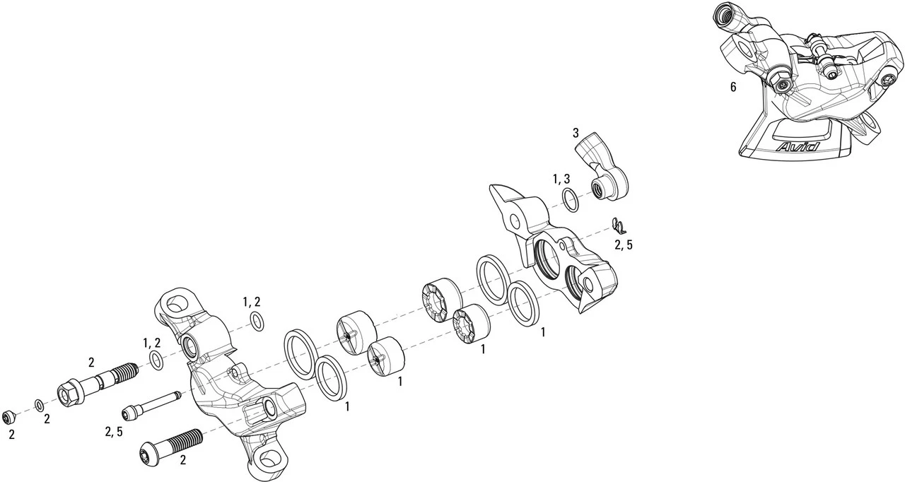 SRAM Pièces Détachées Pour Étrier De Frein Guide R/RS (A1) (2015-2016) 1 SRAM Pièces Détachées Pour Étrier De Frein Guide R/RS (A1) (2015-2016)
